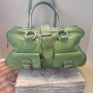 The Limited Green Leather Satchel